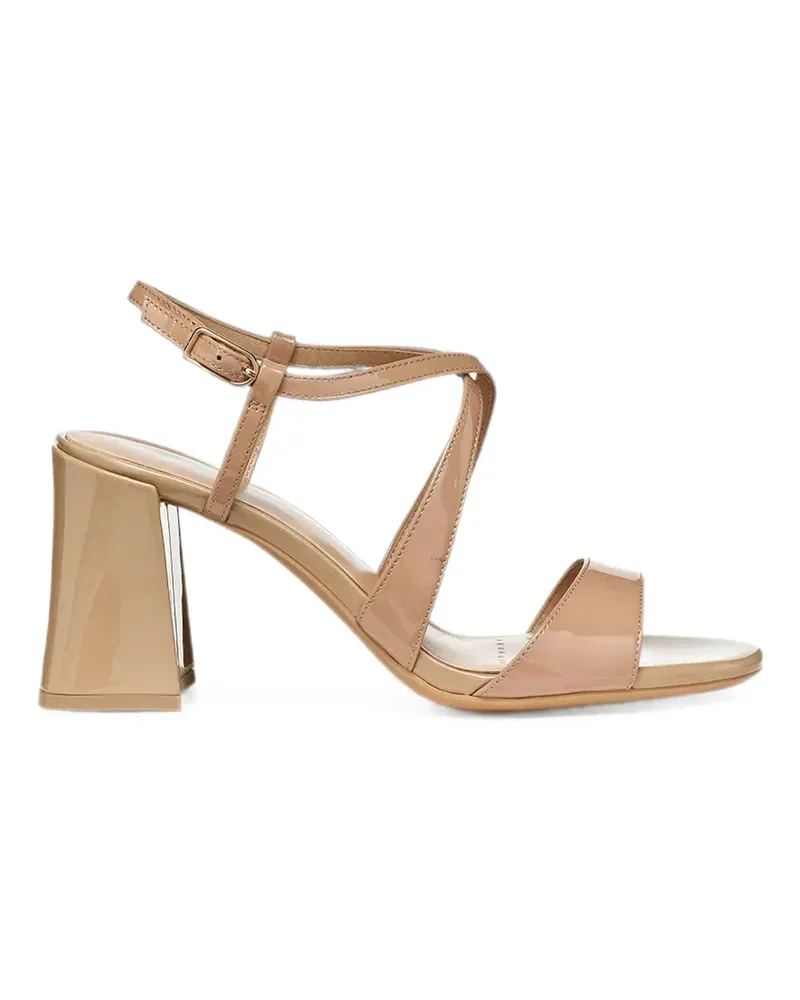 Geox New Eraklia T01 patent-finish crossover-strap heeled sandals - Nude Nude