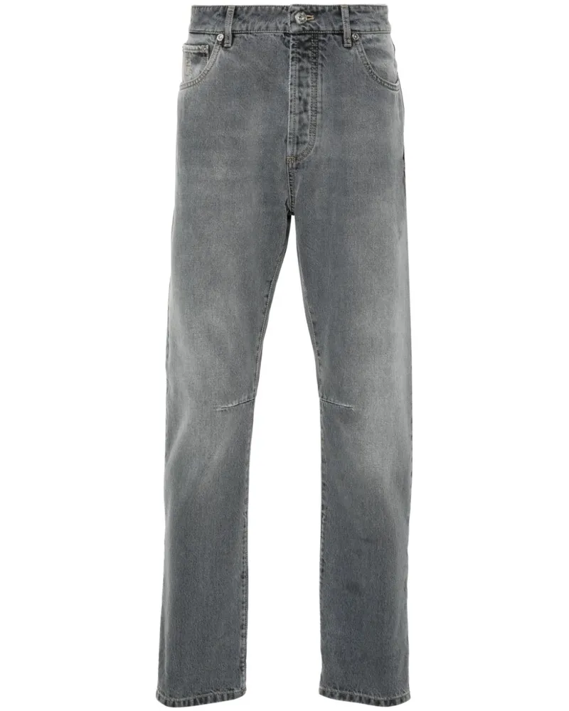 Brunello Cucinelli Jeans mit Logo-Stickerei - Grau Grau