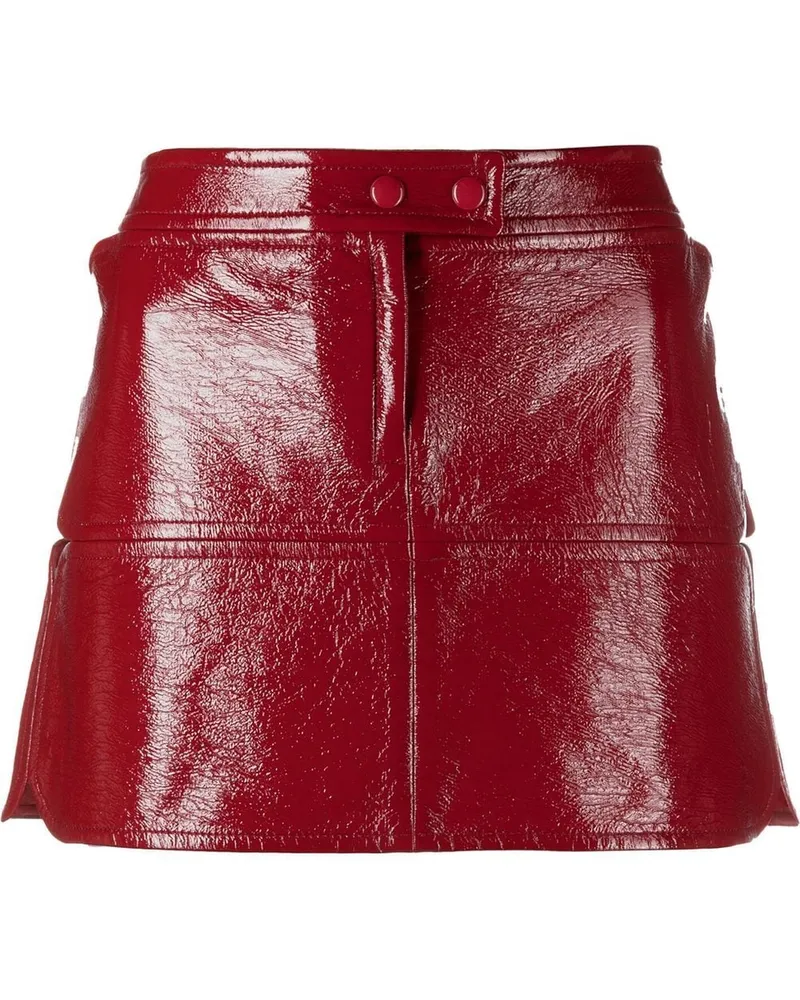 Courrèges Minirock aus Faux-Leder - Rot Rot