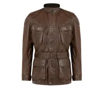 Trialmaster Lederjacke mit Gürtel - Braun