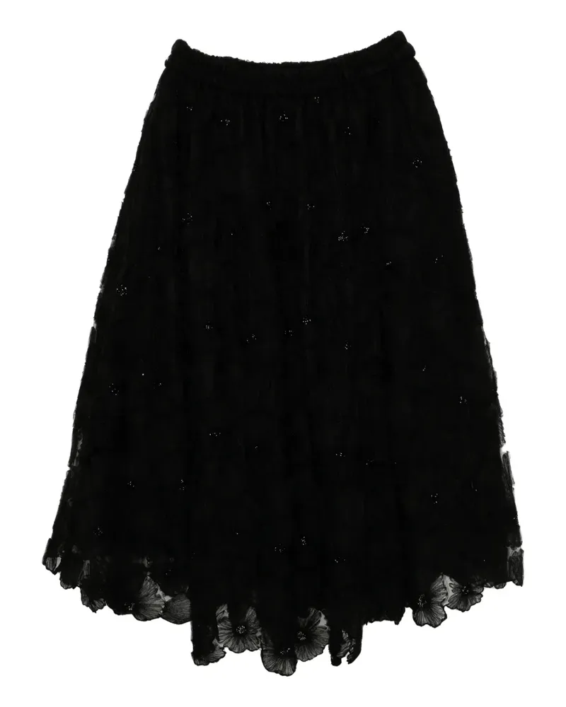 Biyan mid-length gathered skirt - Schwarz Schwarz