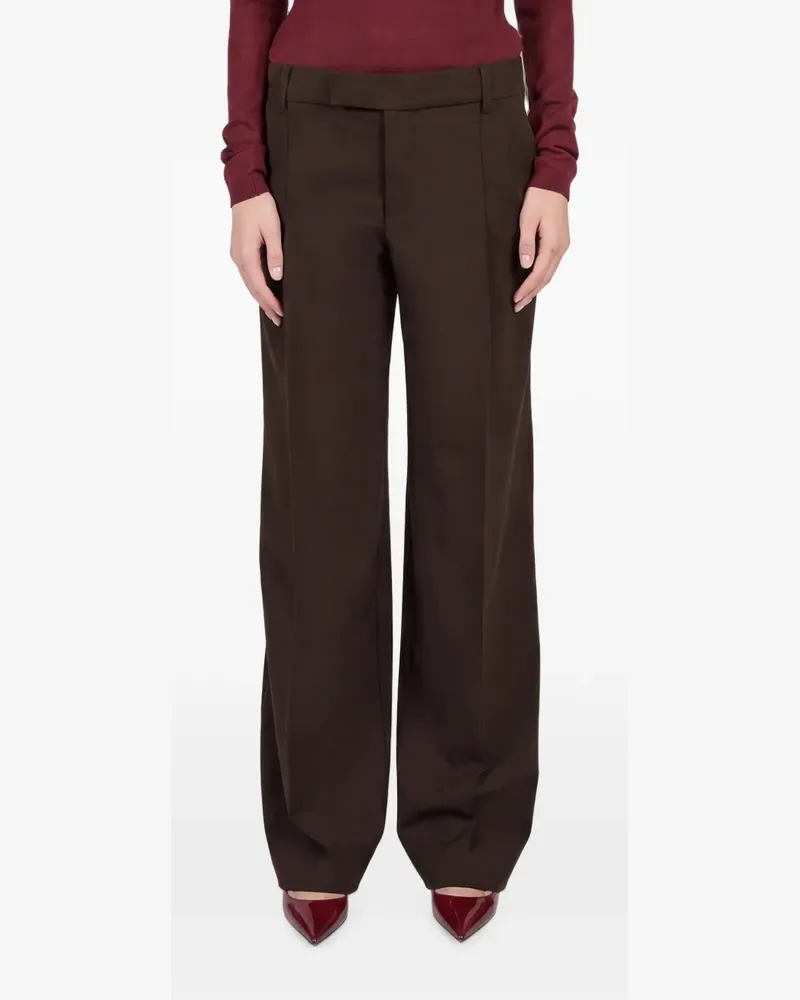 Federica Tosi wide-leg pressed-pleat trousers - Braun Braun
