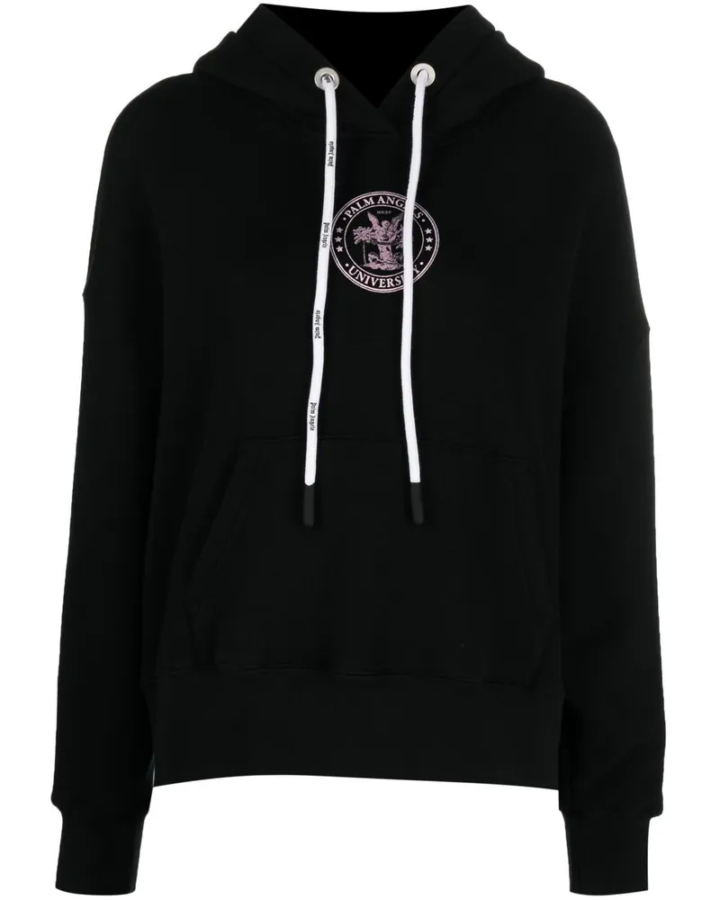 Palm Angels Hoodie mit College-Print Schwarz