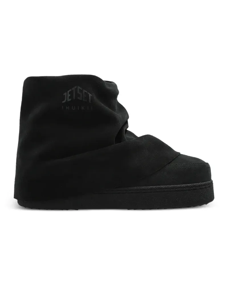 INUIKII x JetSet Drape Low Schneestiefel aus Wildleder - Schwarz Schwarz
