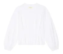 Slouchy Sweatshirt mit Falten - Weiß