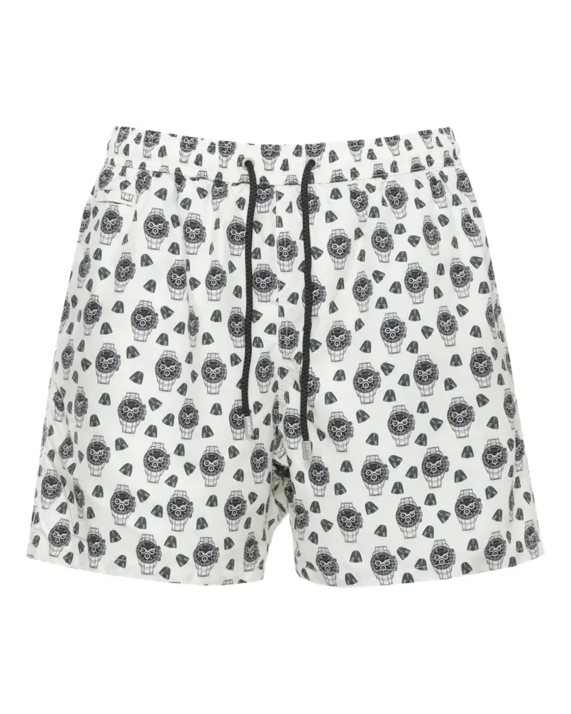 MC2 Saint Barth graphic-print drawstring swim shorts - Weiß Weiß