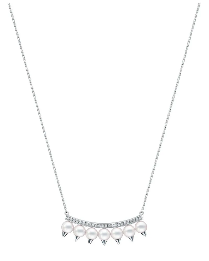 TASAKI 18kt Collection Line Danger Plus Weißgoldhalskette mit Pavé-Diamant - Silber Silber