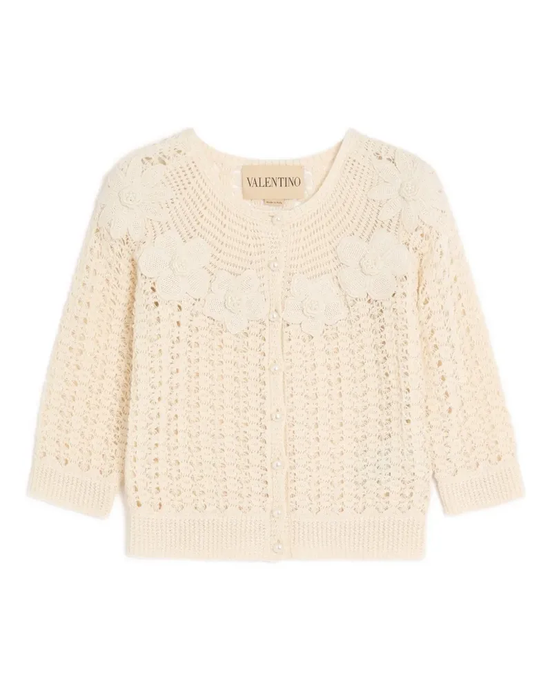 Valentino Garavani Gehäkelter Cardigan mit Stickerei - Nude Nude