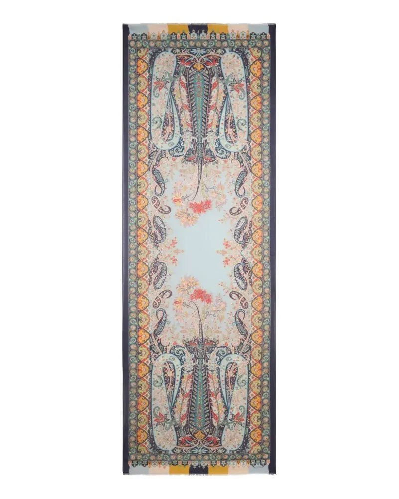 Etro Schal mit Paisleymuster - Blau Blau