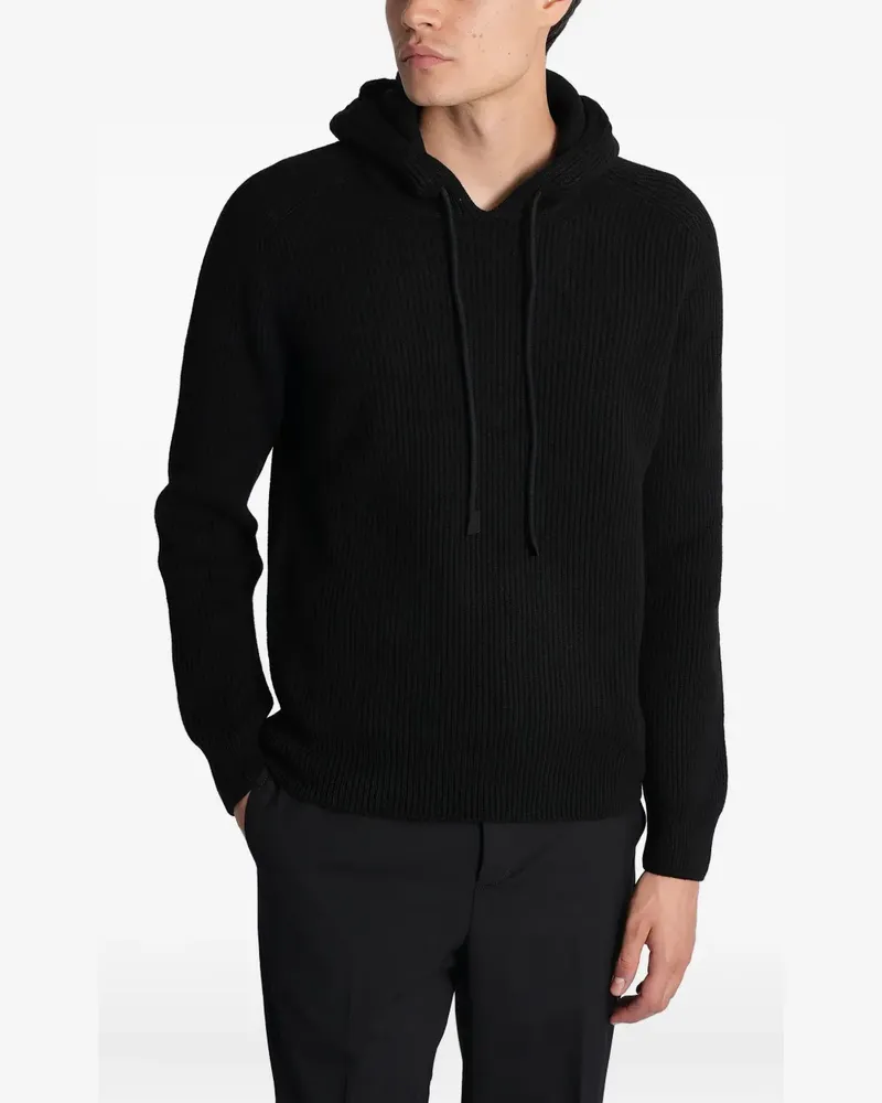 Tagliatore Gerippter Strickpullover - Schwarz Schwarz