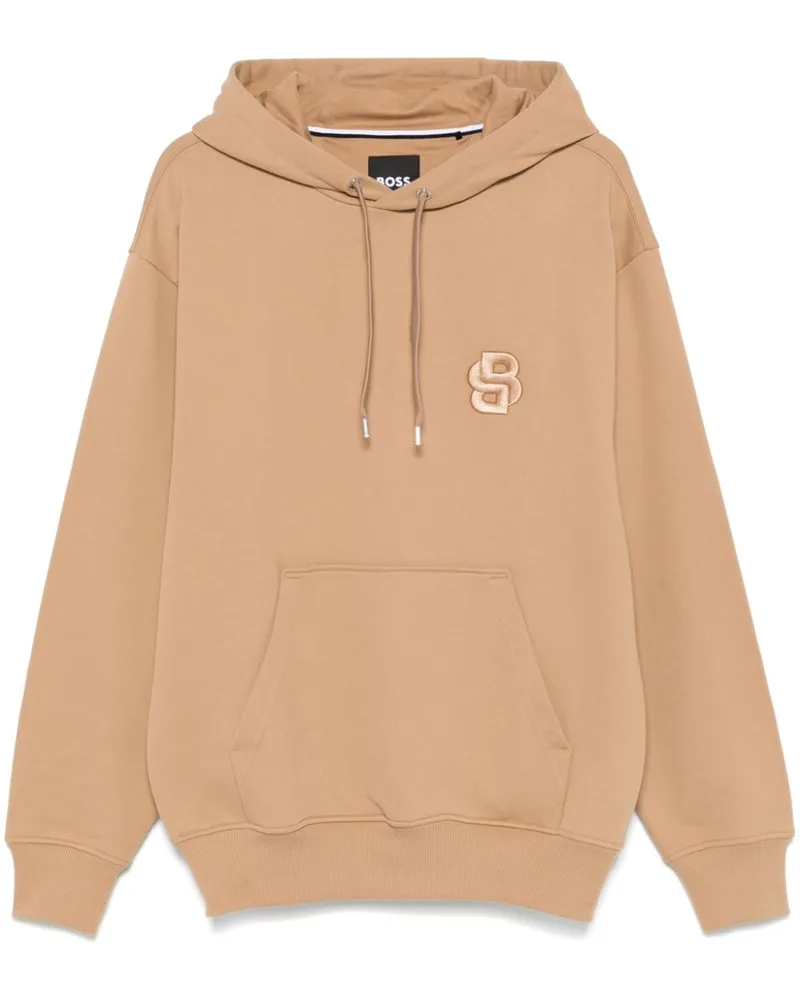 HUGO BOSS Hoodie mit Logo-Stickerei - Braun Braun