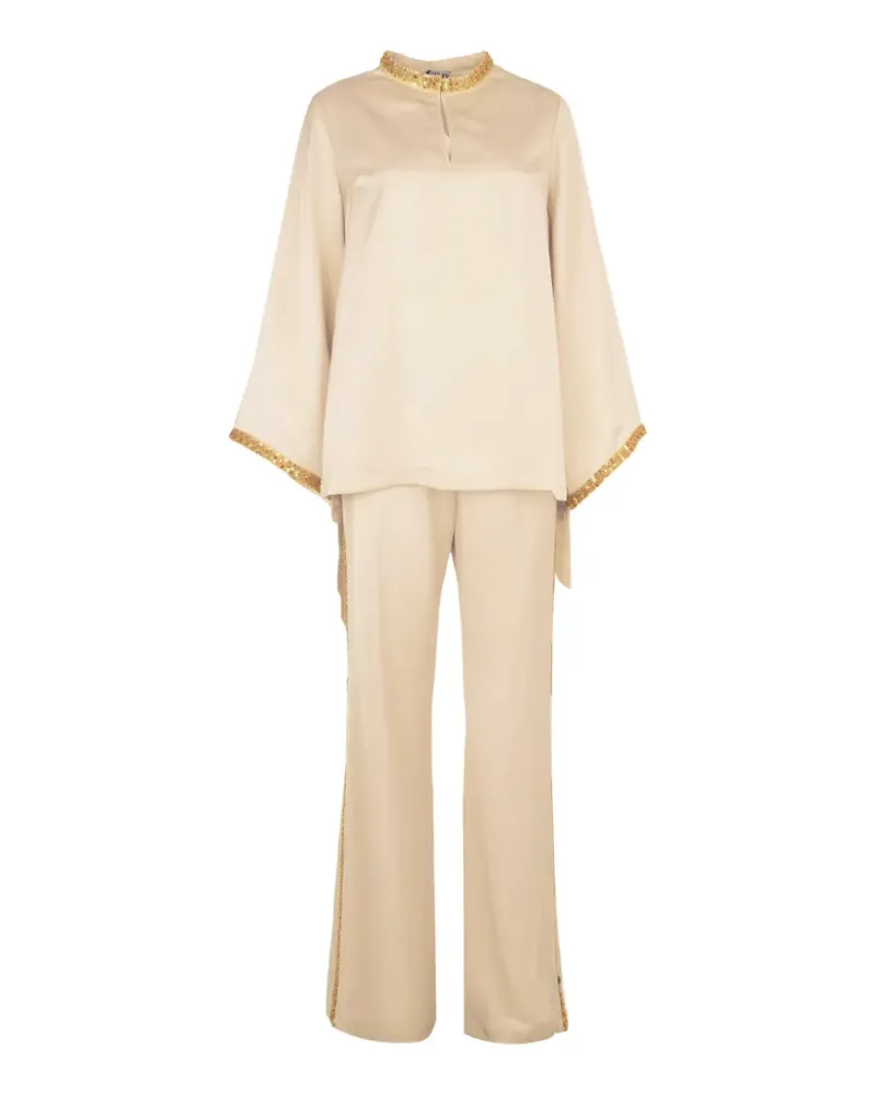 Baruni Samar flared-sleeves blouse and trousers set - Nude Nude