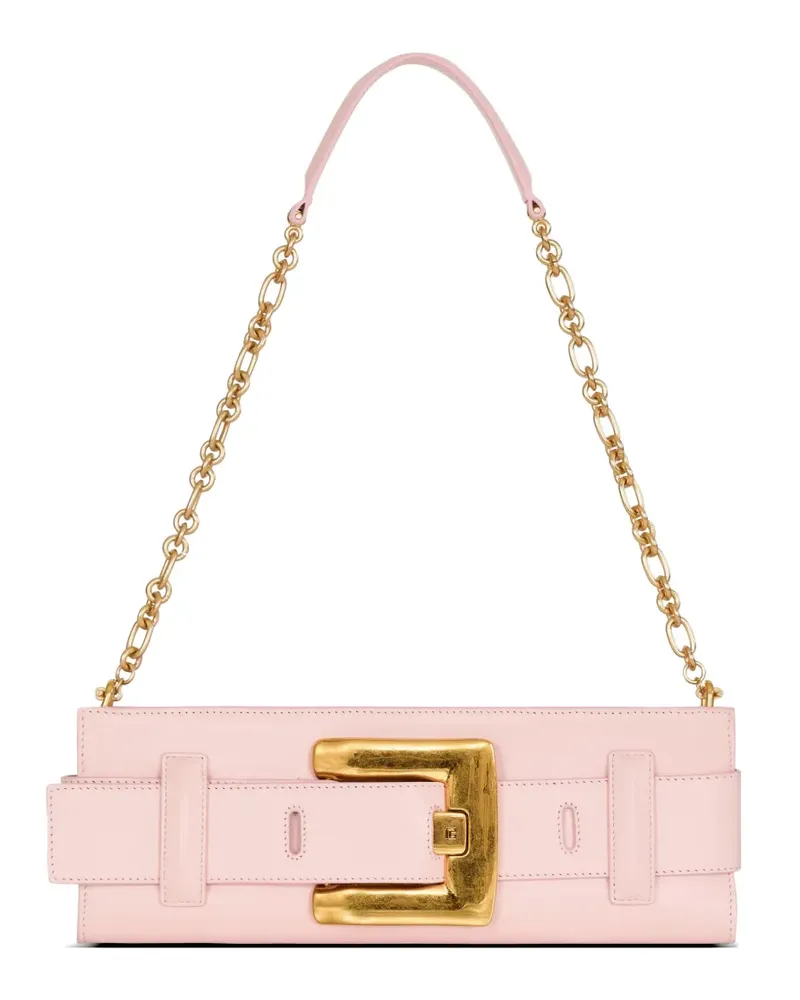 Balmain Anthem smooth leather clutch - Rosa Rosa