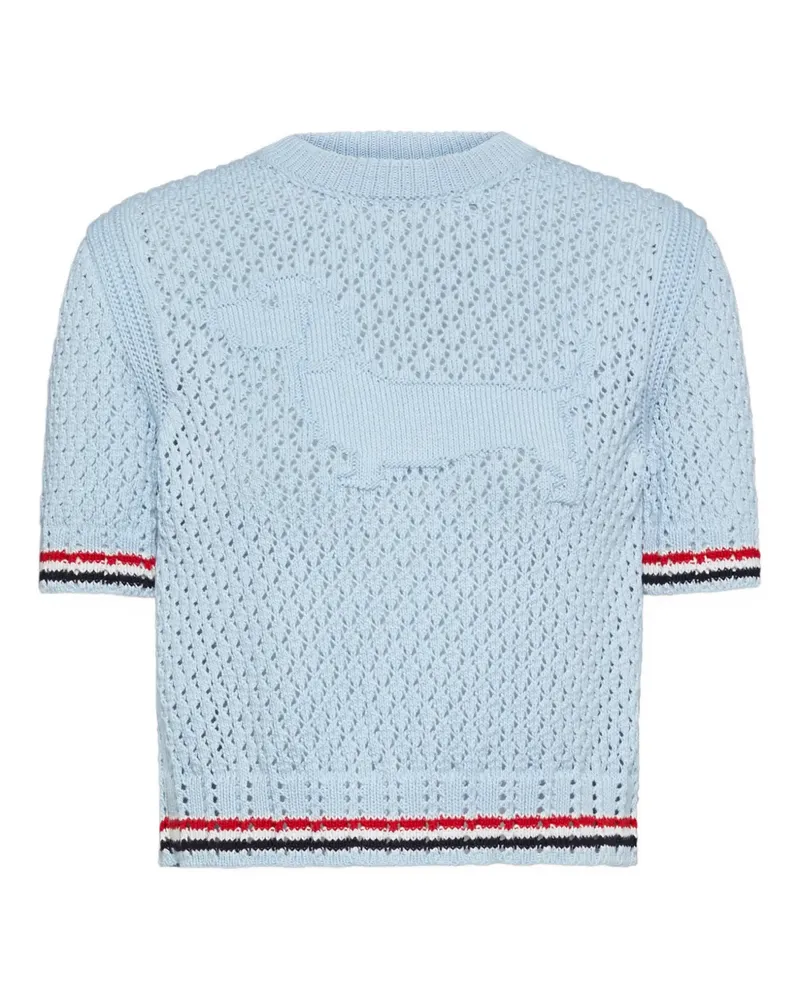 Thom Browne Hector Pointelle-T-Shirt - Blau Blau