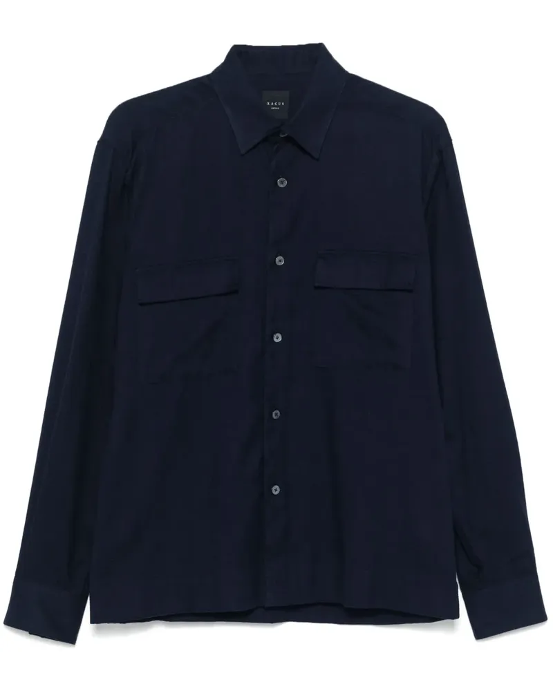 XACUS Klassisches Flanellhemd - Blau Blau