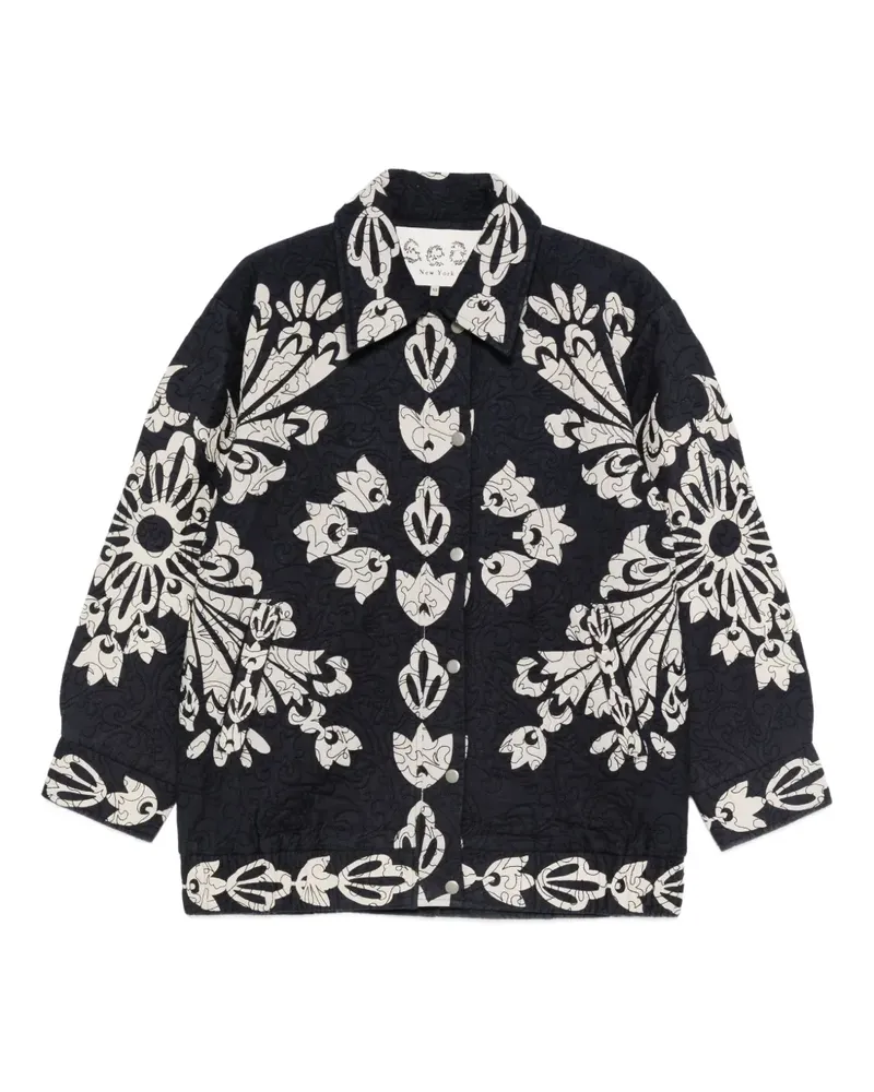 Sea Gesteppte Liliana Jacke mit Blumenstickerei - Blau Blau