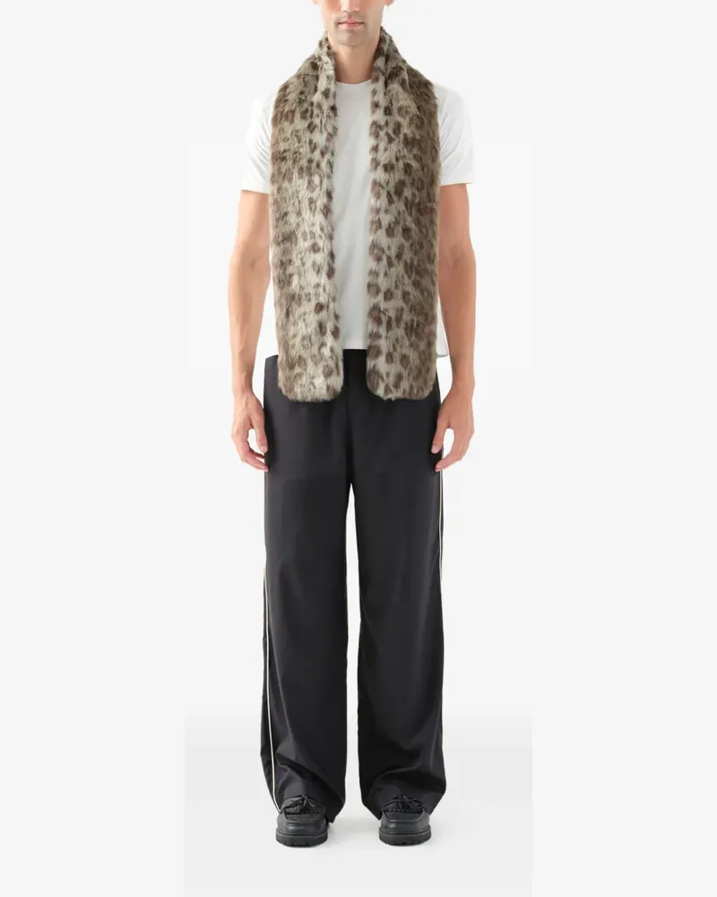 UNREAL FUR Schal aus Faux Fur mit Leopardenmuster - Grün Grün