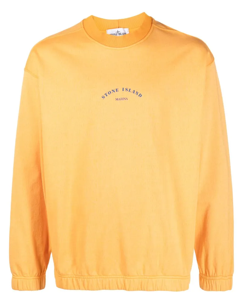 Stone Island Sweatshirt mit Logo-Print - Orange Orange