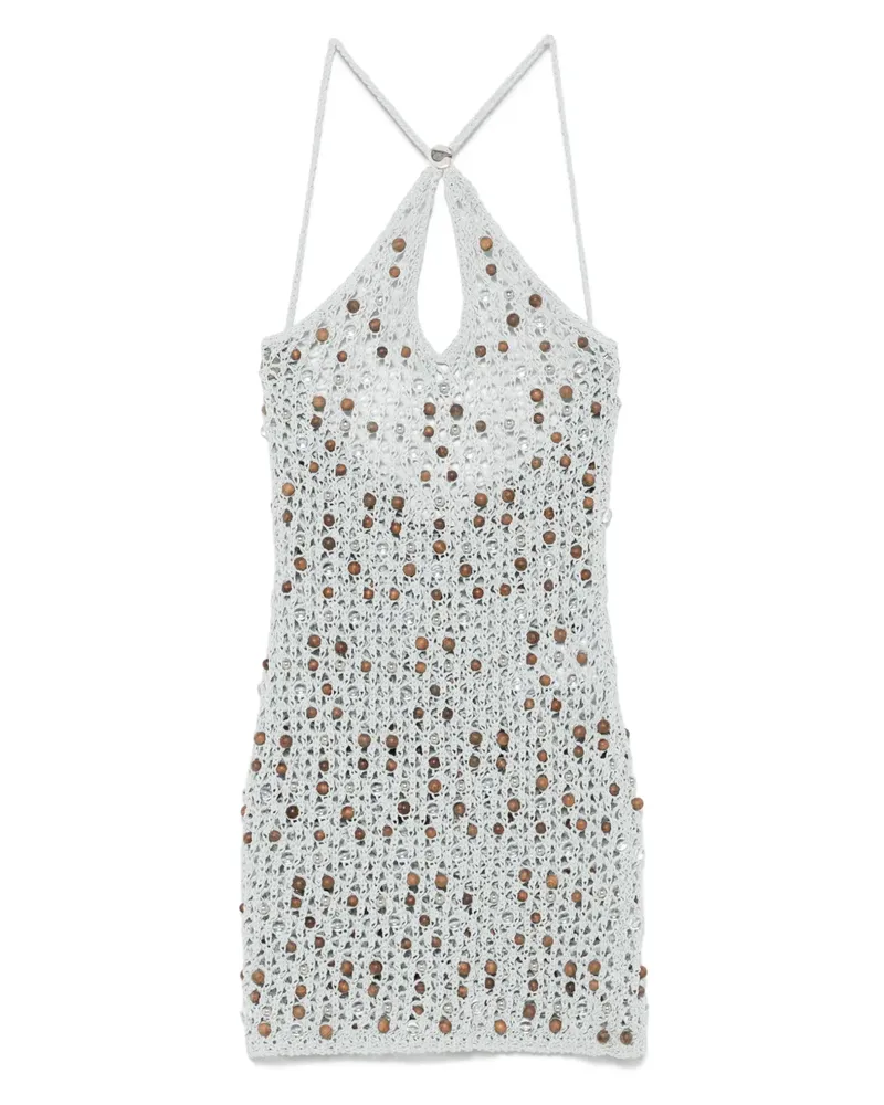 COPERNI Gestricktes Minikleid mit Perlen - Grau Grau
