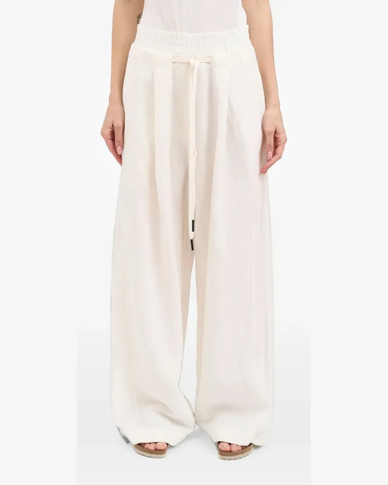 Andrea Ya'aqov wide-leg drawstring trousers - Nude Nude