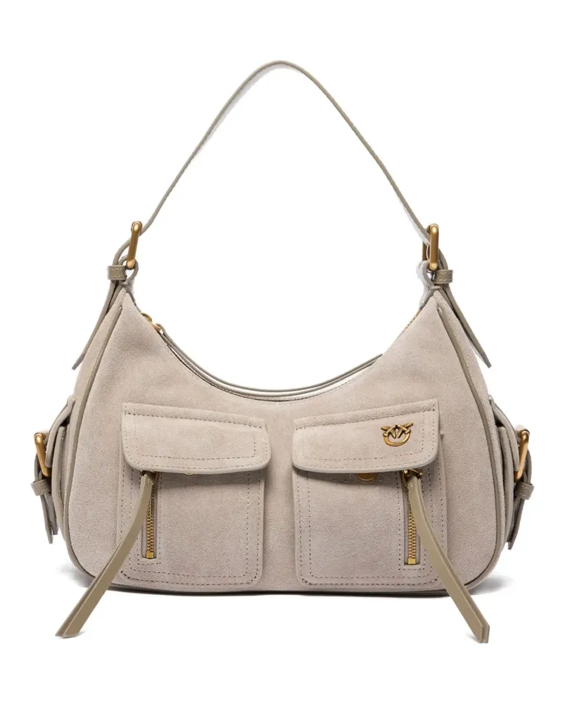 Pinko Schultertasche aus Wildleder - Grau Grau