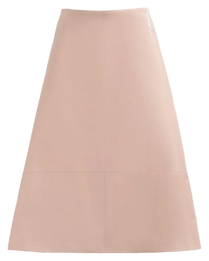 Marni Leder-Midirock in A-Linie - Rosa Rosa