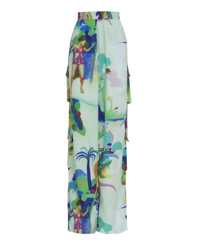 Amir Slama Hose mit Print - Grün Grün