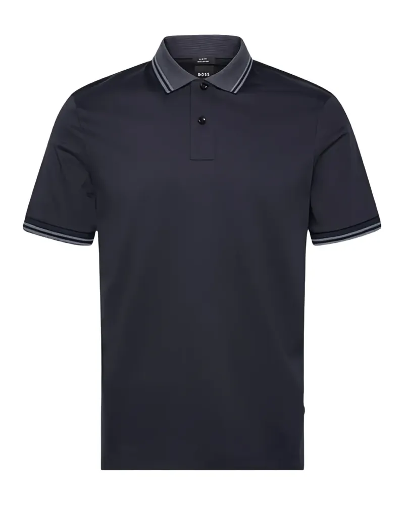 HUGO BOSS striped-collar polo shirt - Blau Blau