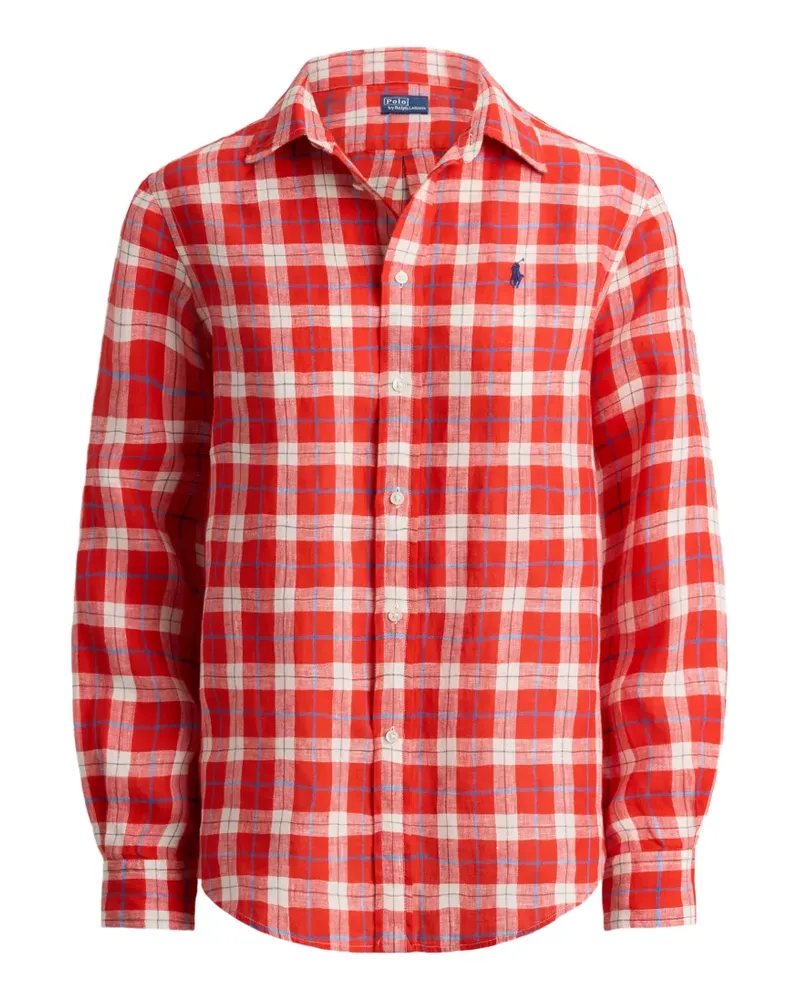 Ralph Lauren check-print logo-embroidered shirt - Rot Rot