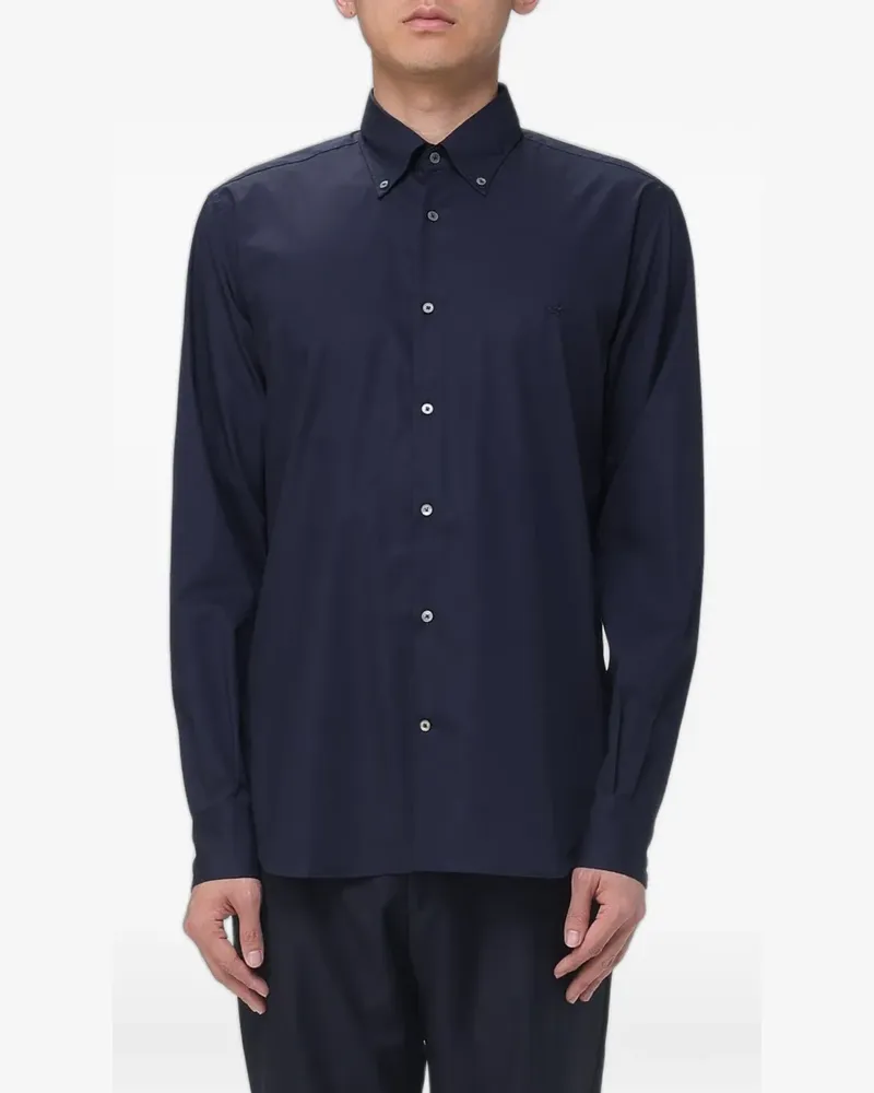 Brooksfield cotton-poplin button-down shirt - Blau Blau