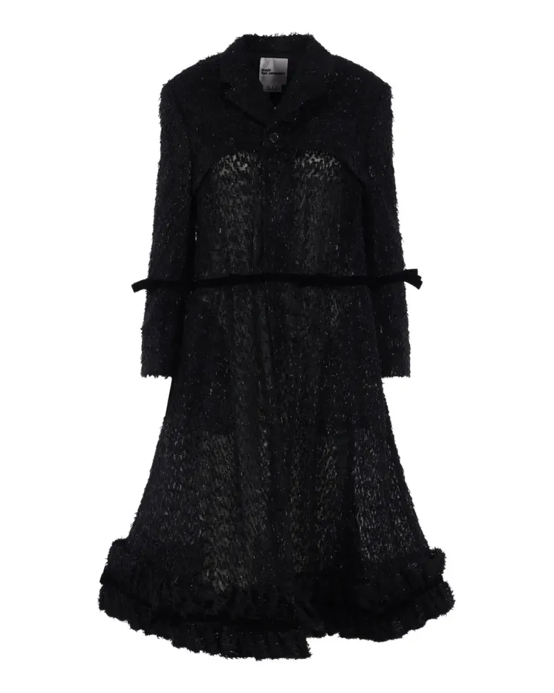 Noir Kei Ninomiya ruffled frayed coat - Schwarz Schwarz