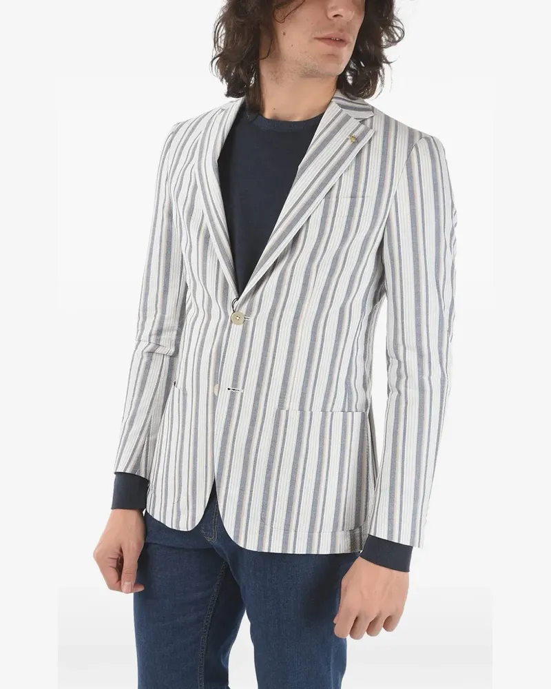 Corneliani Gestreiftes Sakko - Weiß Weiß