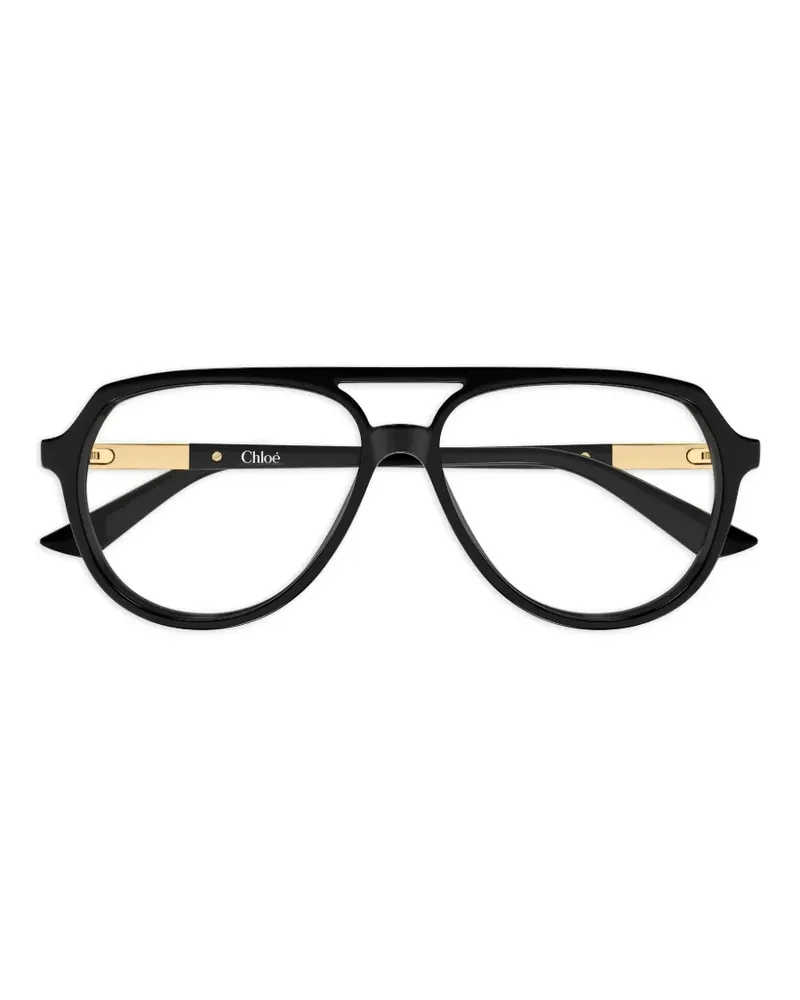 Chloé Pilotenbrille mit Logo-Detail - Schwarz Schwarz