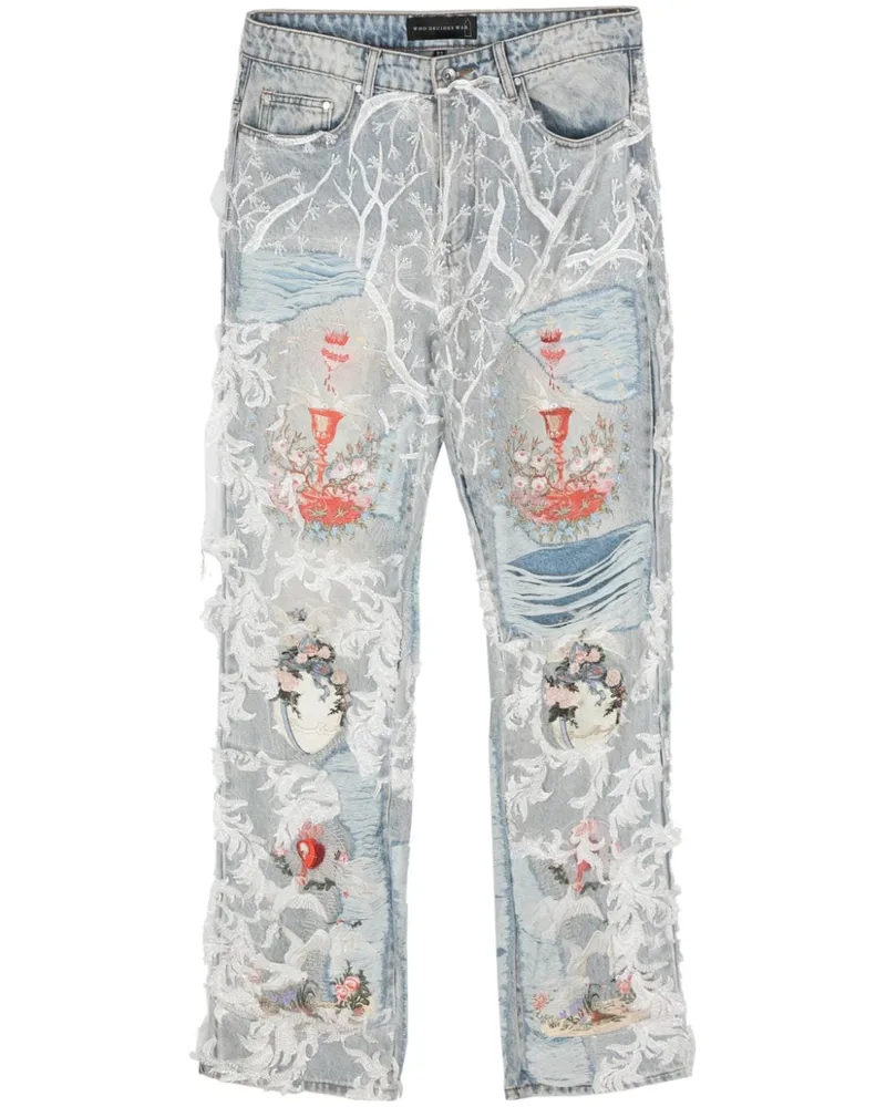 WHO DECIDES WAR Gerade Chalice Jeans Blau