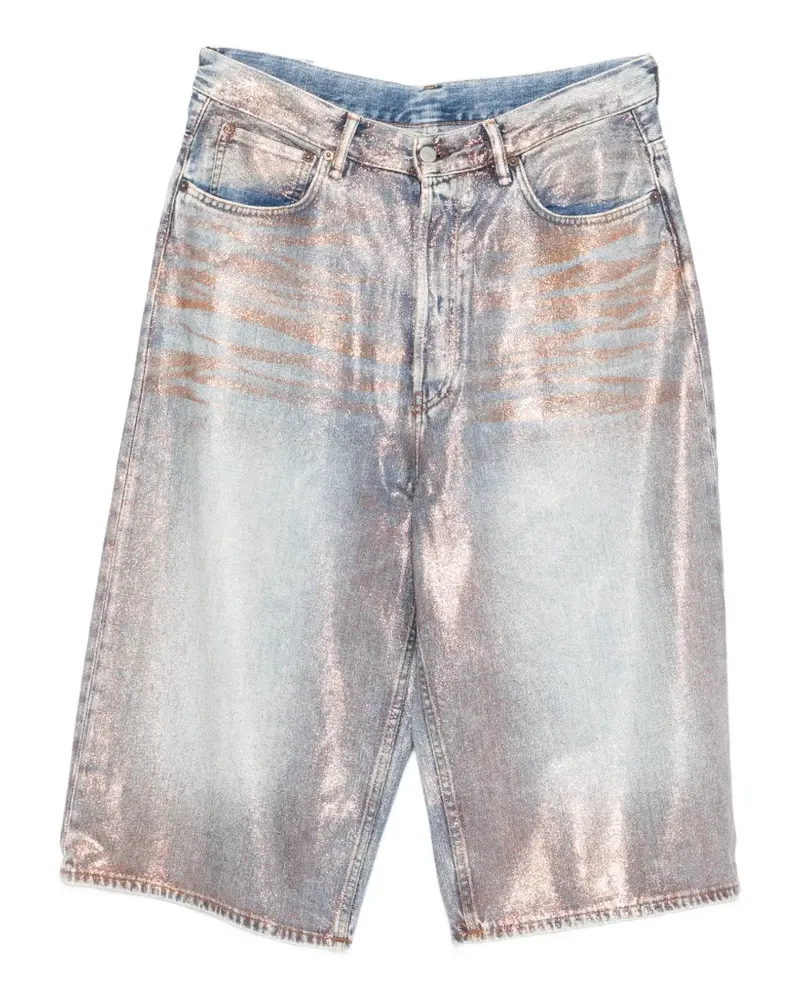 Acne Studios Knielange Shorts mit Glitter-Optik - Blau Blau