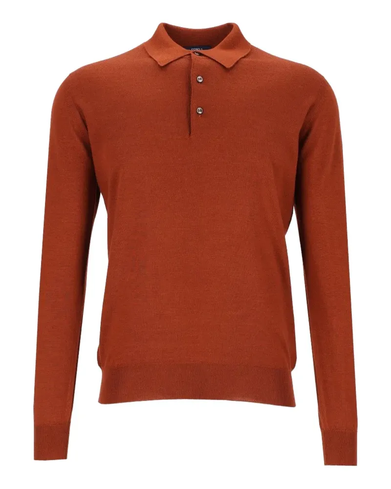 Fedeli Langärmeliges Poloshirt - Orange Orange