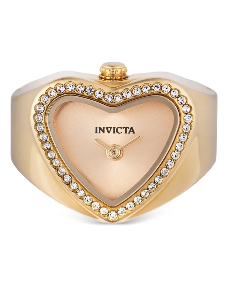 Invicta Mini heart-face crystal-embellished 18mm ring watch - Gold Gold