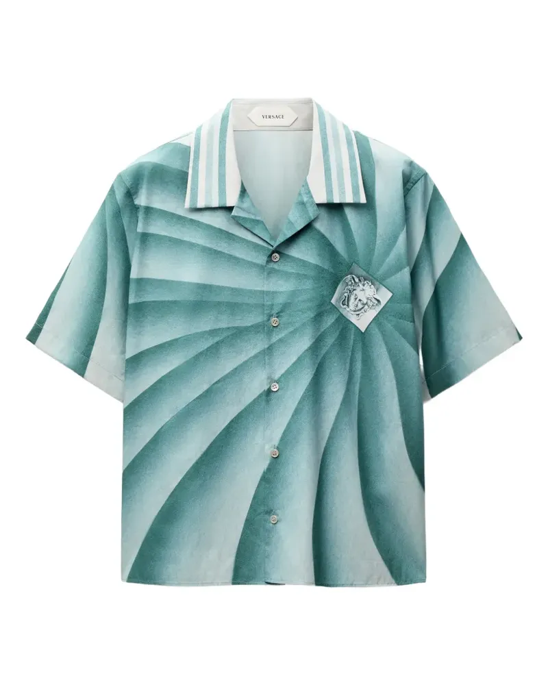 Versace Popeline-Hemd mit Print - Blau Blau