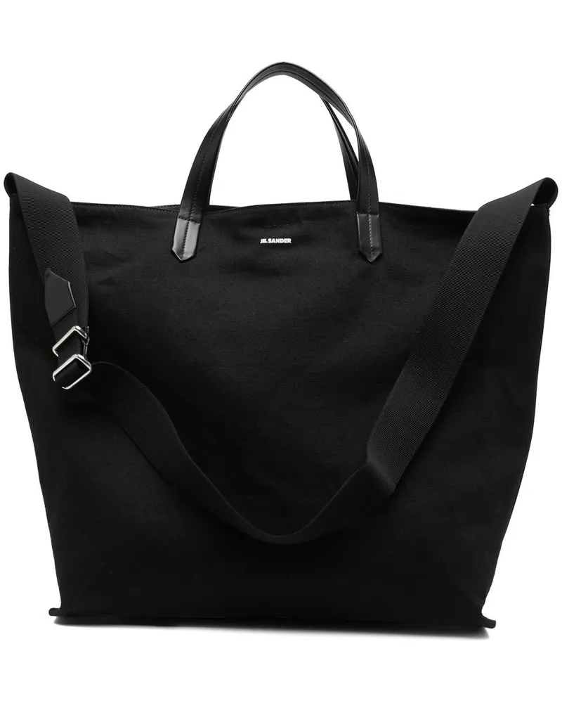 Jil Sander Shopper mit Logo-Print Schwarz