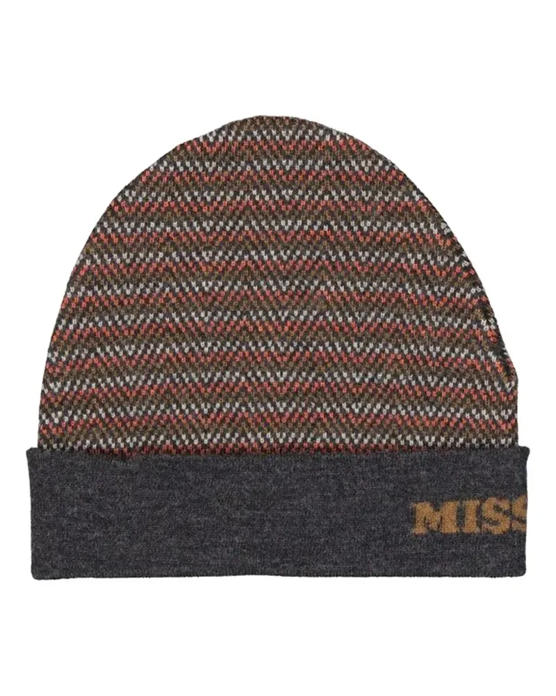 Missoni zig-zag pattern wool beanie - Grau Grau