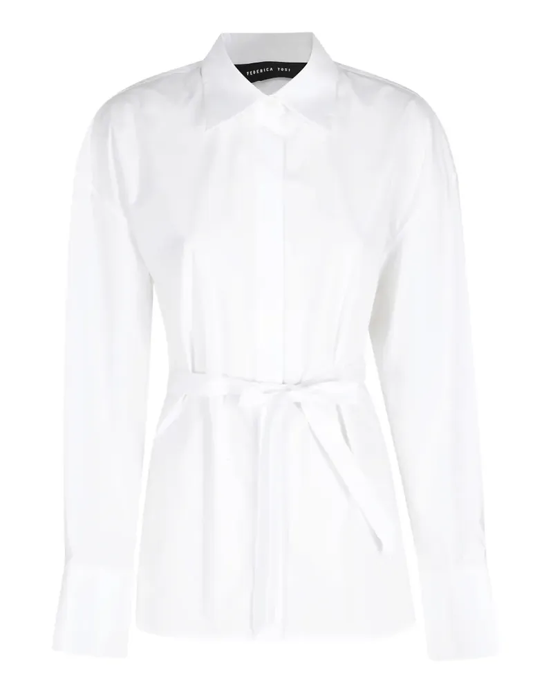 Federica Tosi belted open-back shirt - Weiß Weiß