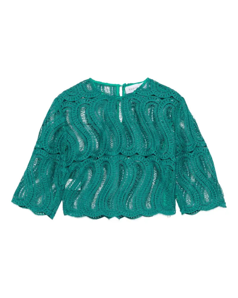 Raquel Diniz Sabi lace-embroidered cropped top - Grün Grün