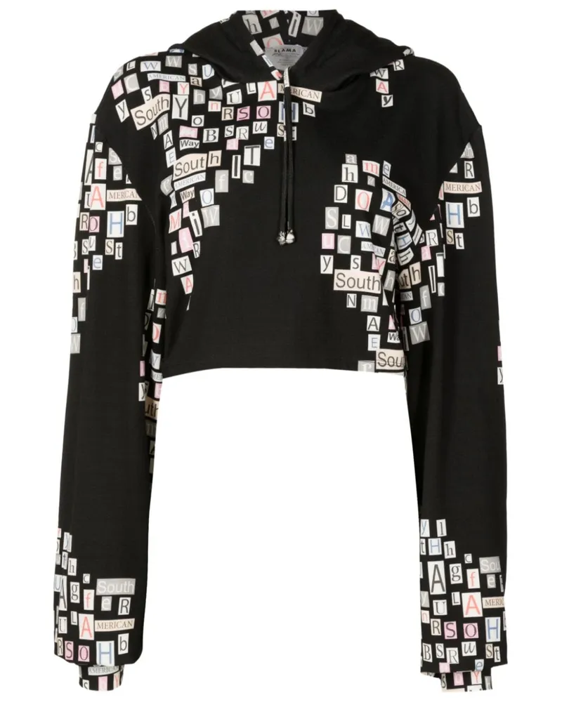 Amir Slama Hoodie mit Logo-Print - Schwarz Schwarz