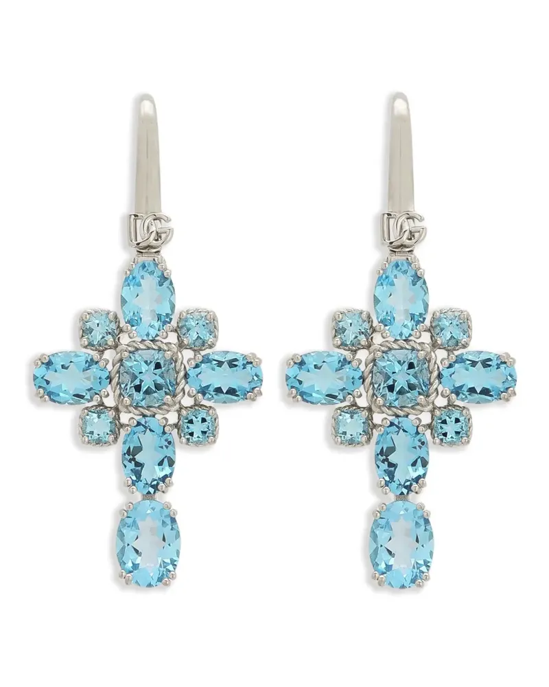 Dolce & Gabbana 18kt Anna Weißgoldohrringe mit Topas Weiß