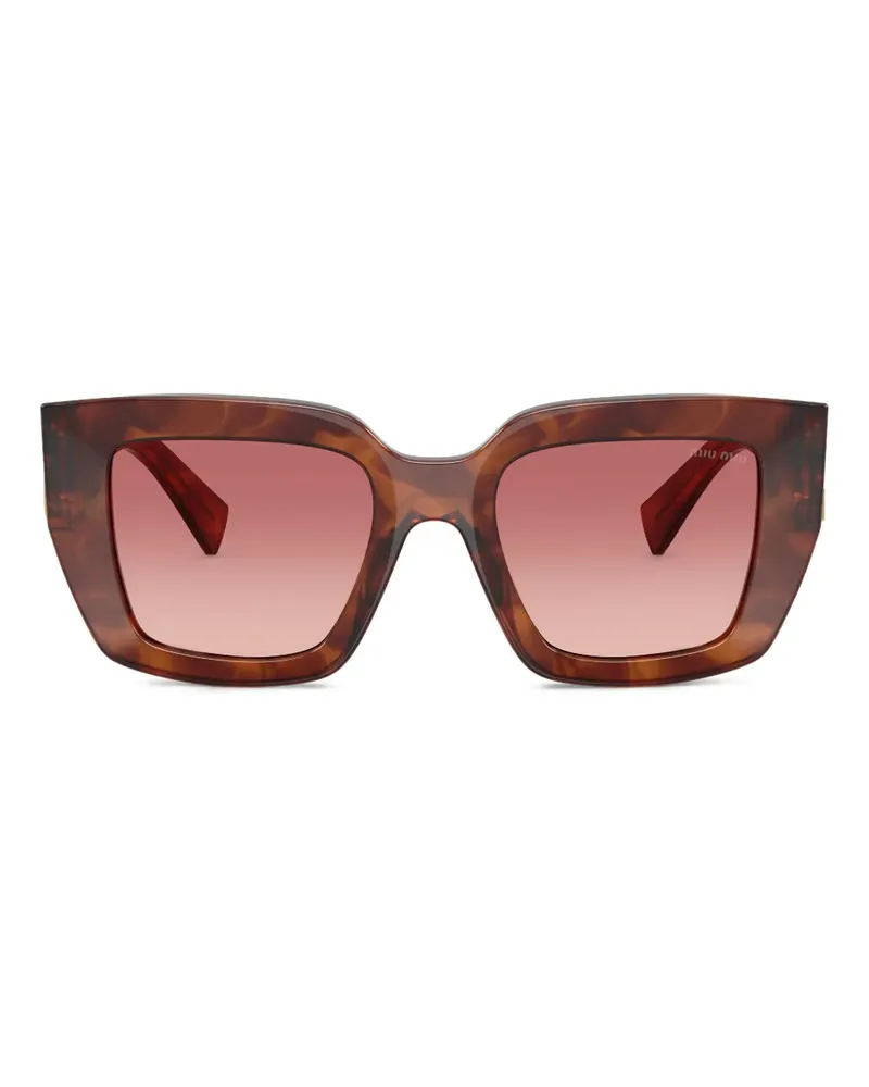 Miu Miu Sonnenbrille mit geometrischem Gestell - Braun Braun