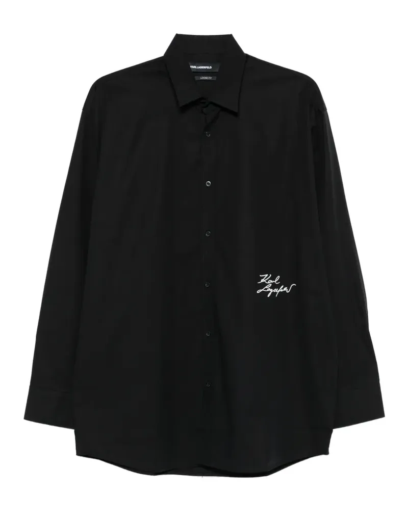 Karl Lagerfeld Klassisches Hemd - Schwarz Schwarz