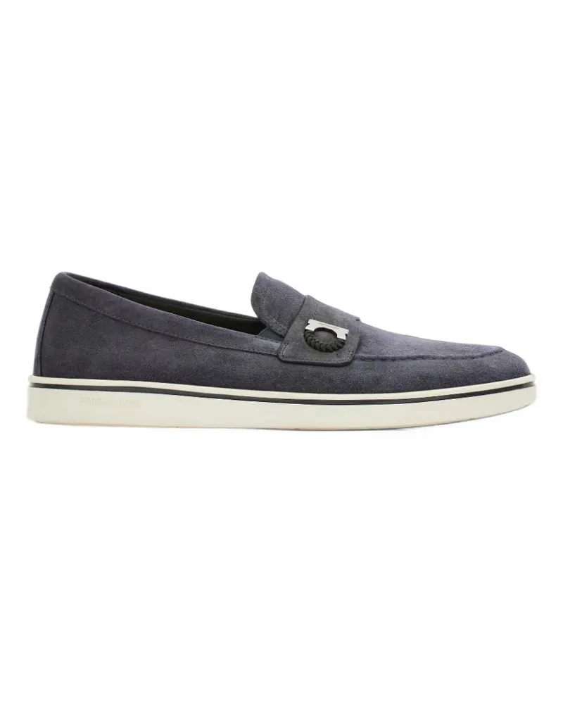 Ferragamo boat shoes loafers with Gancini-ornament - Blau Blau