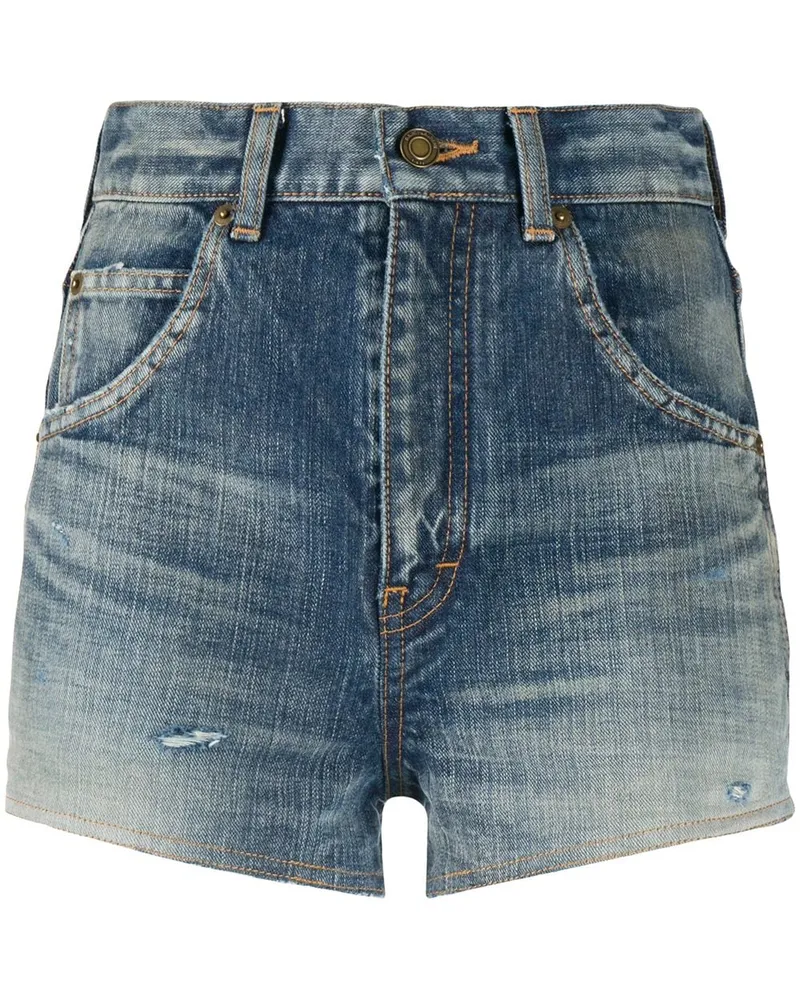 Saint Laurent Skinny-Jeans im Destroyed-Look - Blau Blau