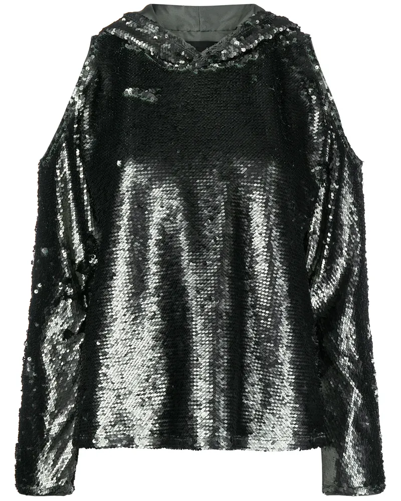 RTA Asymmetrischer Hoodie - Silber Silber