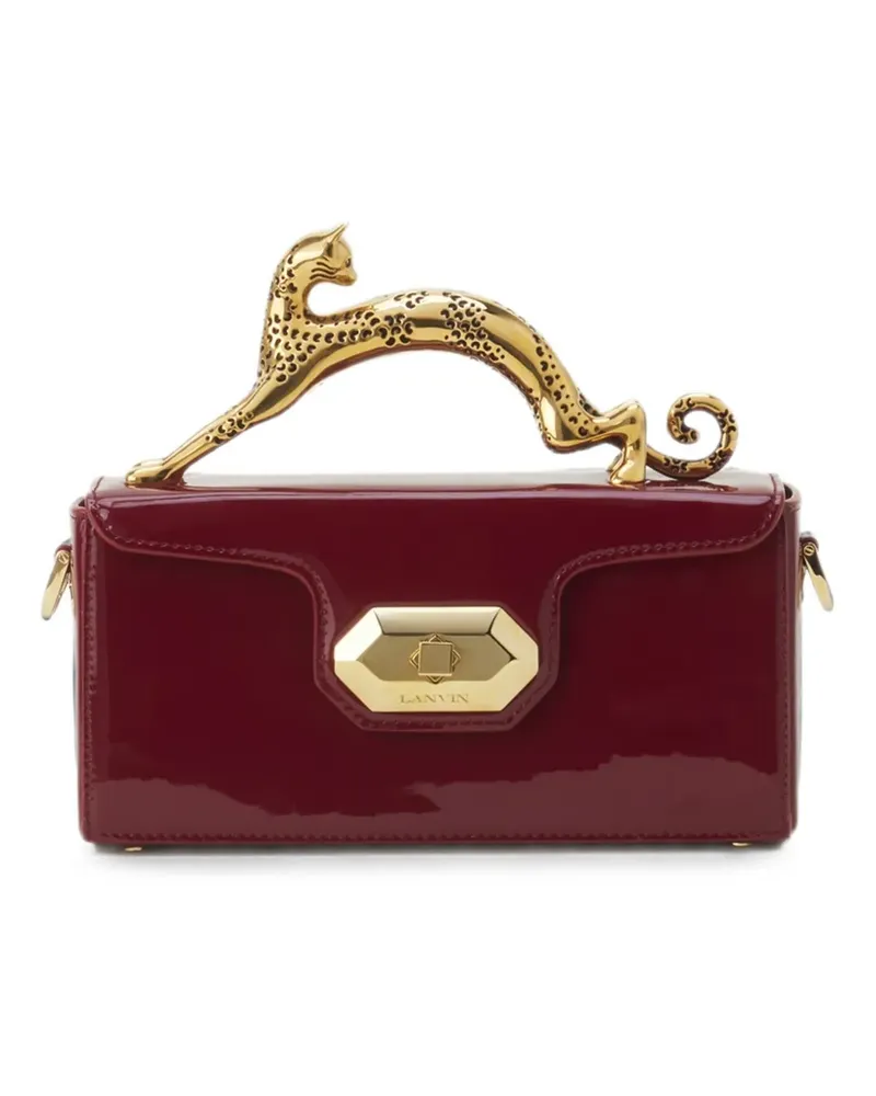 Lanvin Nano Pencil Cat Tasche aus Lackleder - Rot Rot